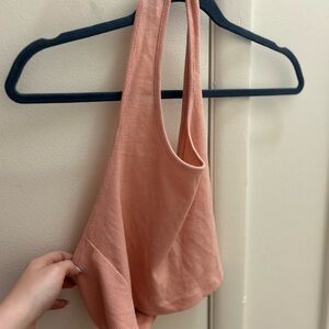 SHEIN Coral Ribbed Crop Top